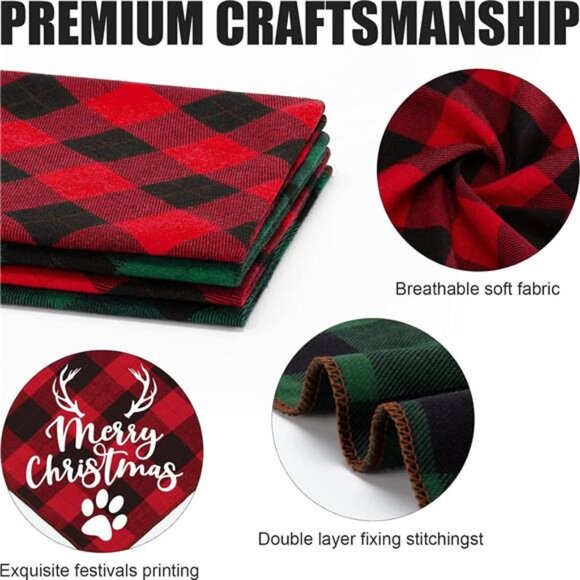 4 Pack Merry Christmas Dog Bandanas - - Picture 4 of 6
